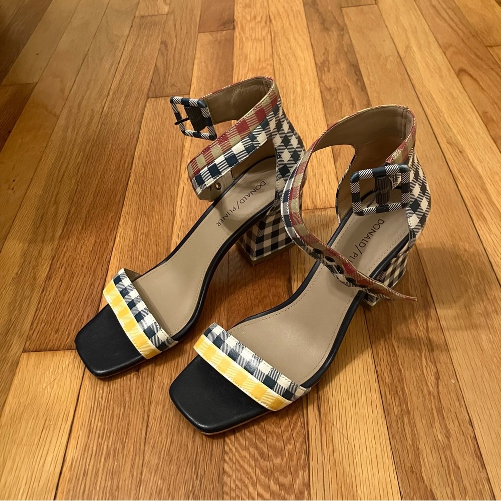 Donald Pliner Watson Gingham-Print Heels